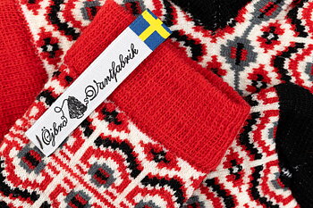 DALARNA RÖD KURBITS, ENFANT, CHAUSSETTE EN LAINE MÉRINOS