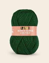 Hayfield Bonus Super Chunky 0839 Bottle Green 100g Stickfasthet 9 maskor på 10 cm stickor/virknål  10 mm