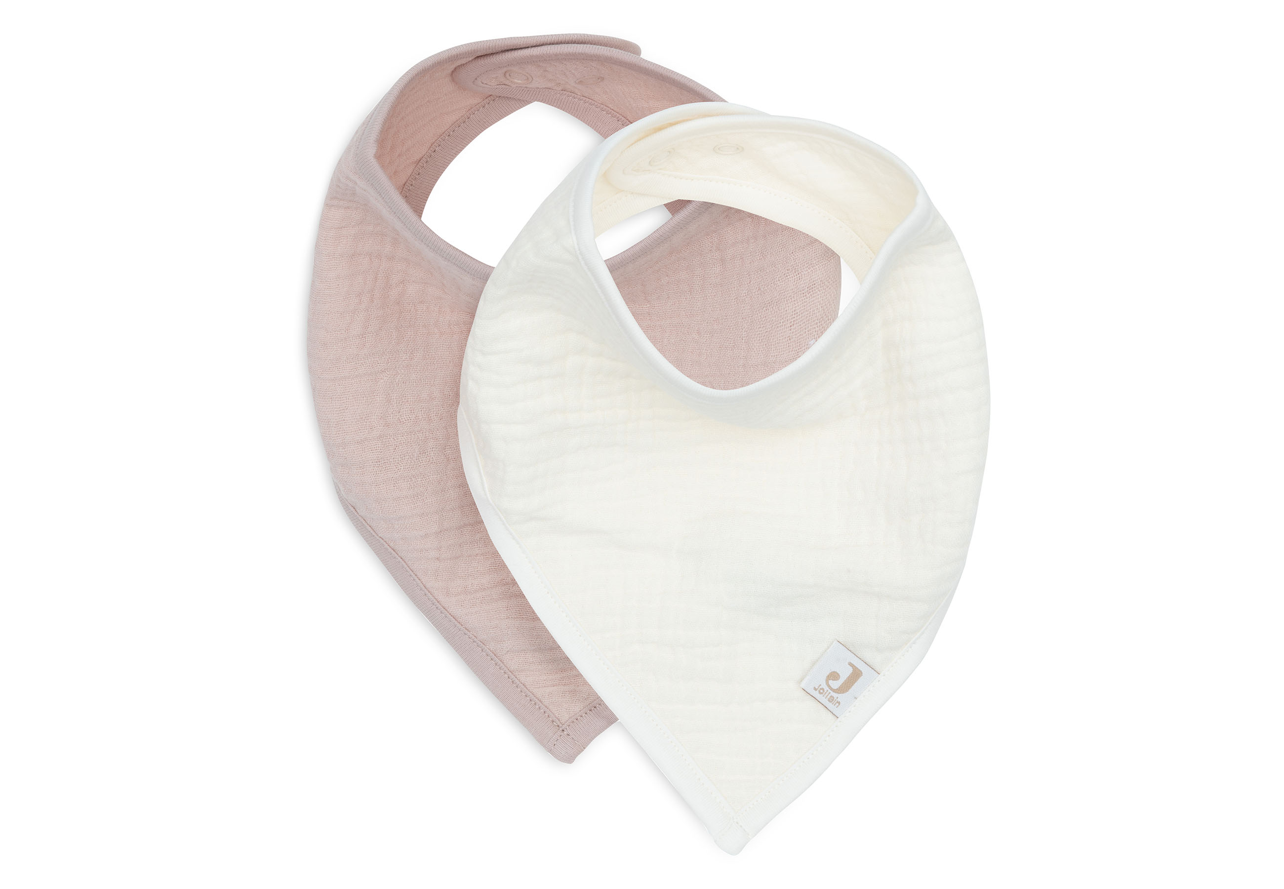 Jollein Bandana Bib Muslin Wild Rose/Oatmeal 2p