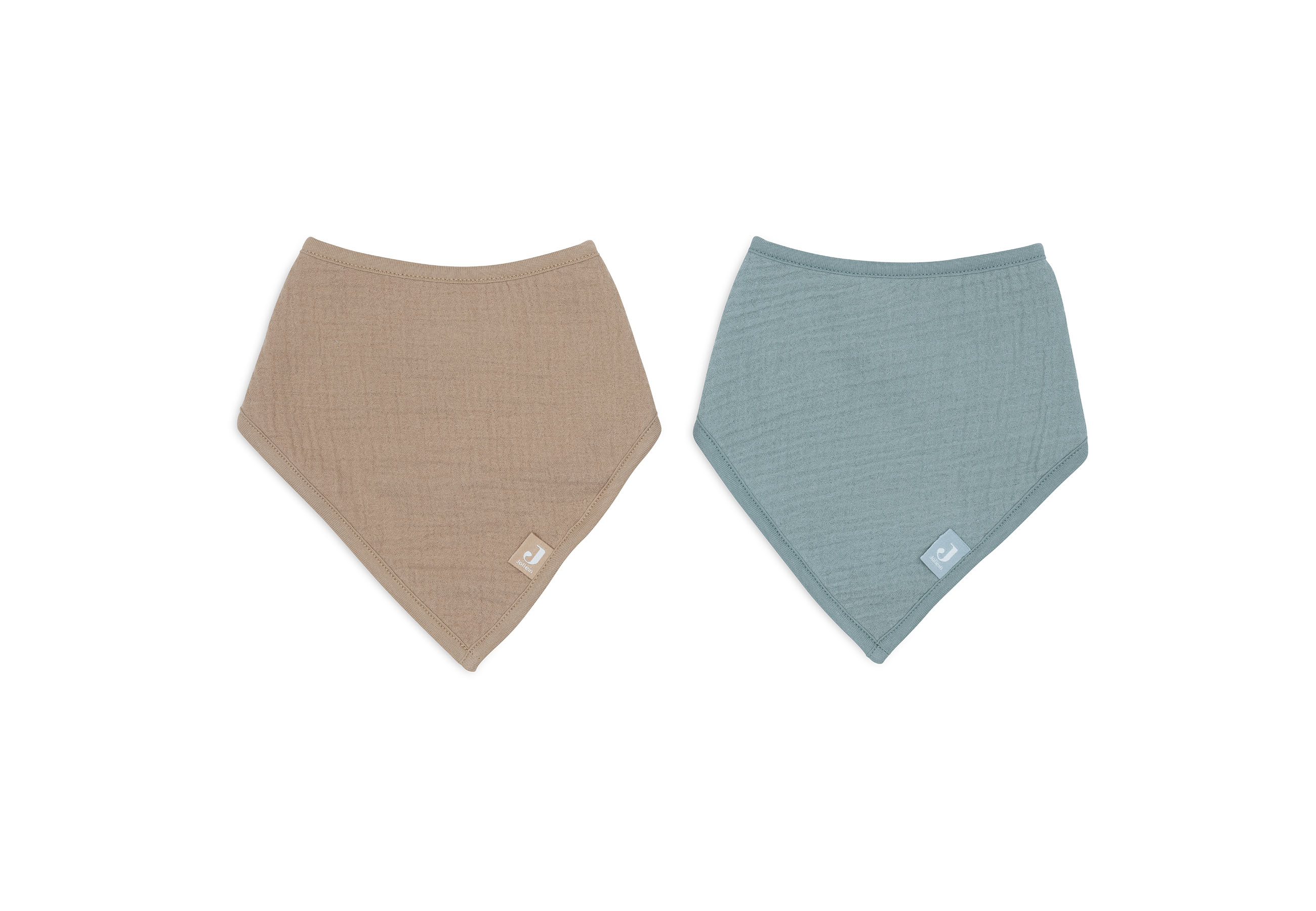 Jollein Bandana Bib Muslin Sea Green/Biscuit 2p - 2