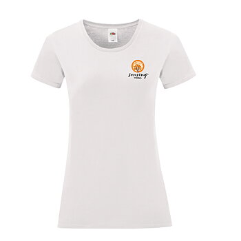 T-shirt dammodell med brösttryck