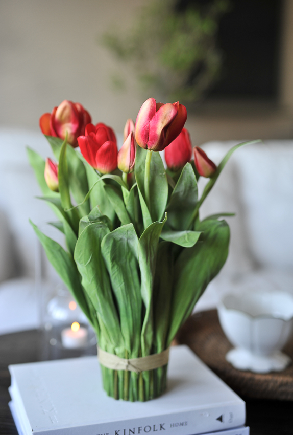 Tulip in a bunch - Red - 40 cm