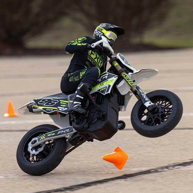 LOSI 1/4 Promoto-SM FXR Supermoto Motorcycle RTR Basic, White - 8