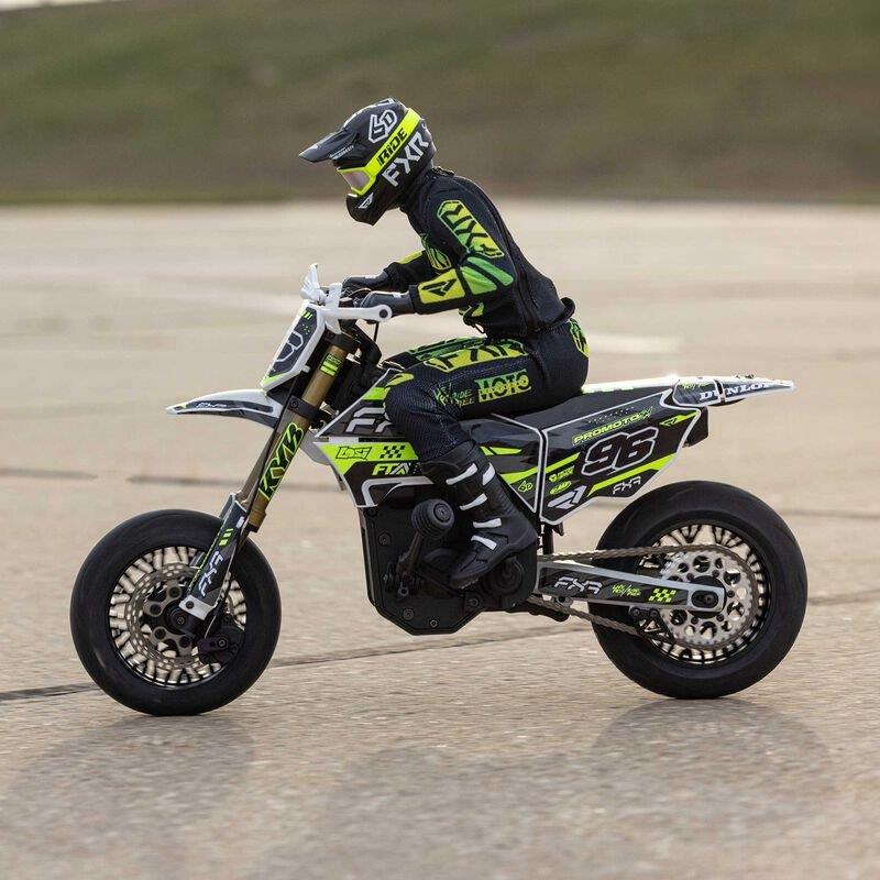 LOSI 1/4 Promoto-SM FXR Supermoto Motorcycle RTR Basic, White - 7