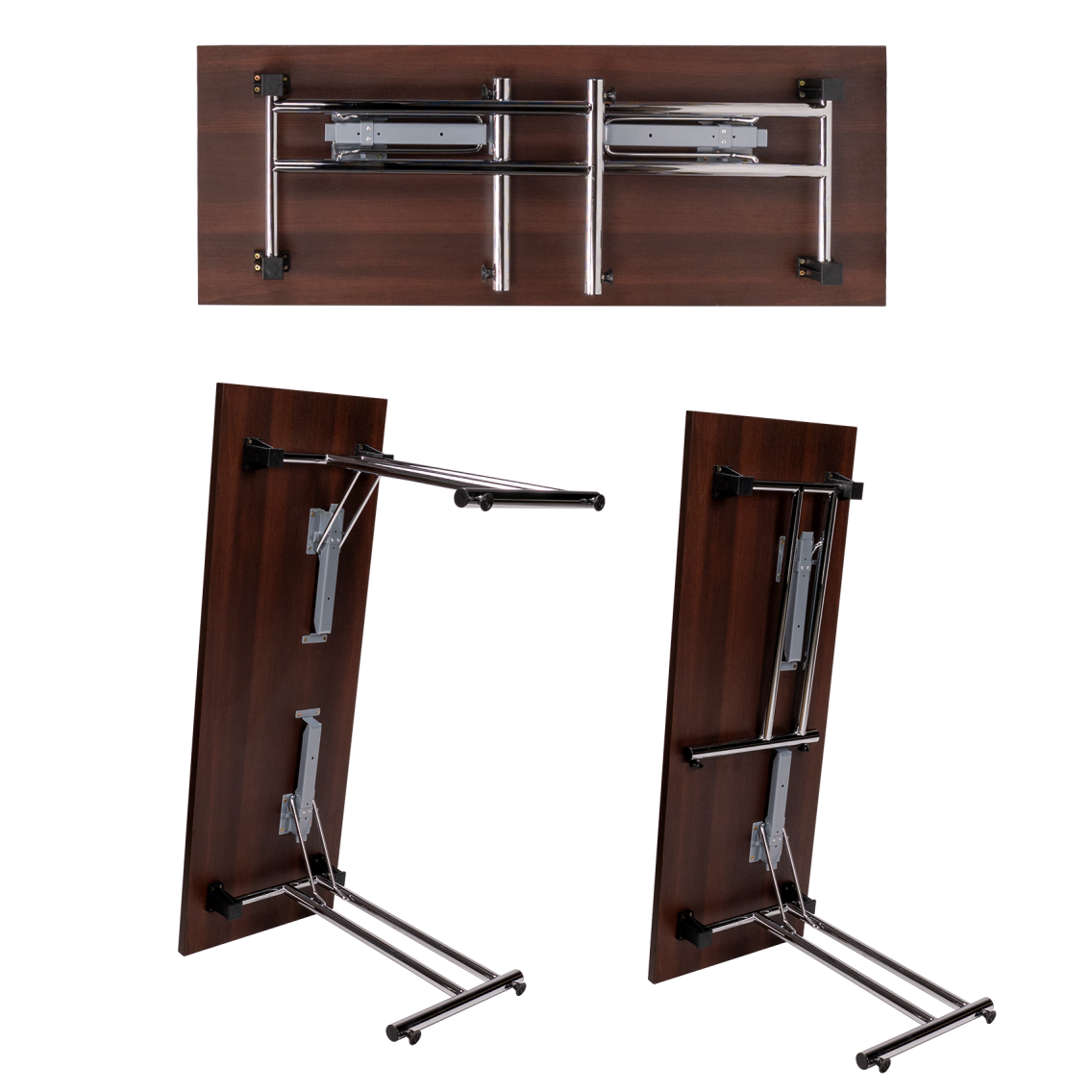 Fällbara konferensbord krom L 120 cm FOLD-L CR - bordsskiva 28mm - 2