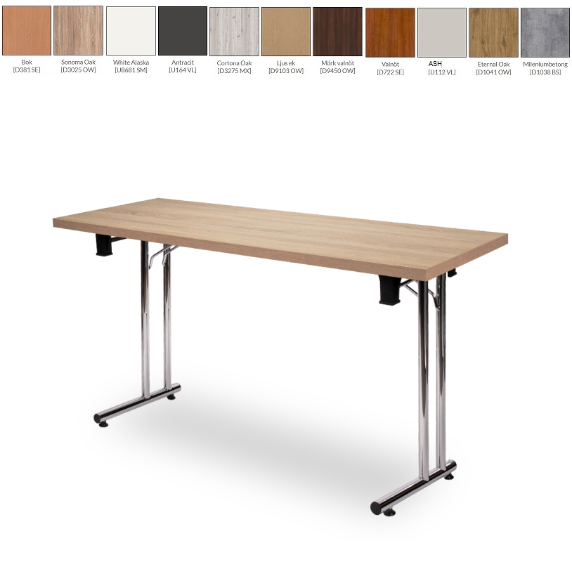 Fällbara konferensbord krom L 120 cm FOLD-L CR - bordsskiva 28mm
