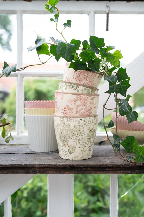 Pot - Bowl - Recycled Plastic - Pink/Mottled - 24x10 cm - 4