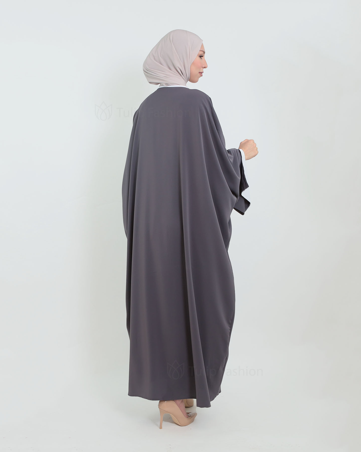 Kimono Open Abaya - Gray - 4