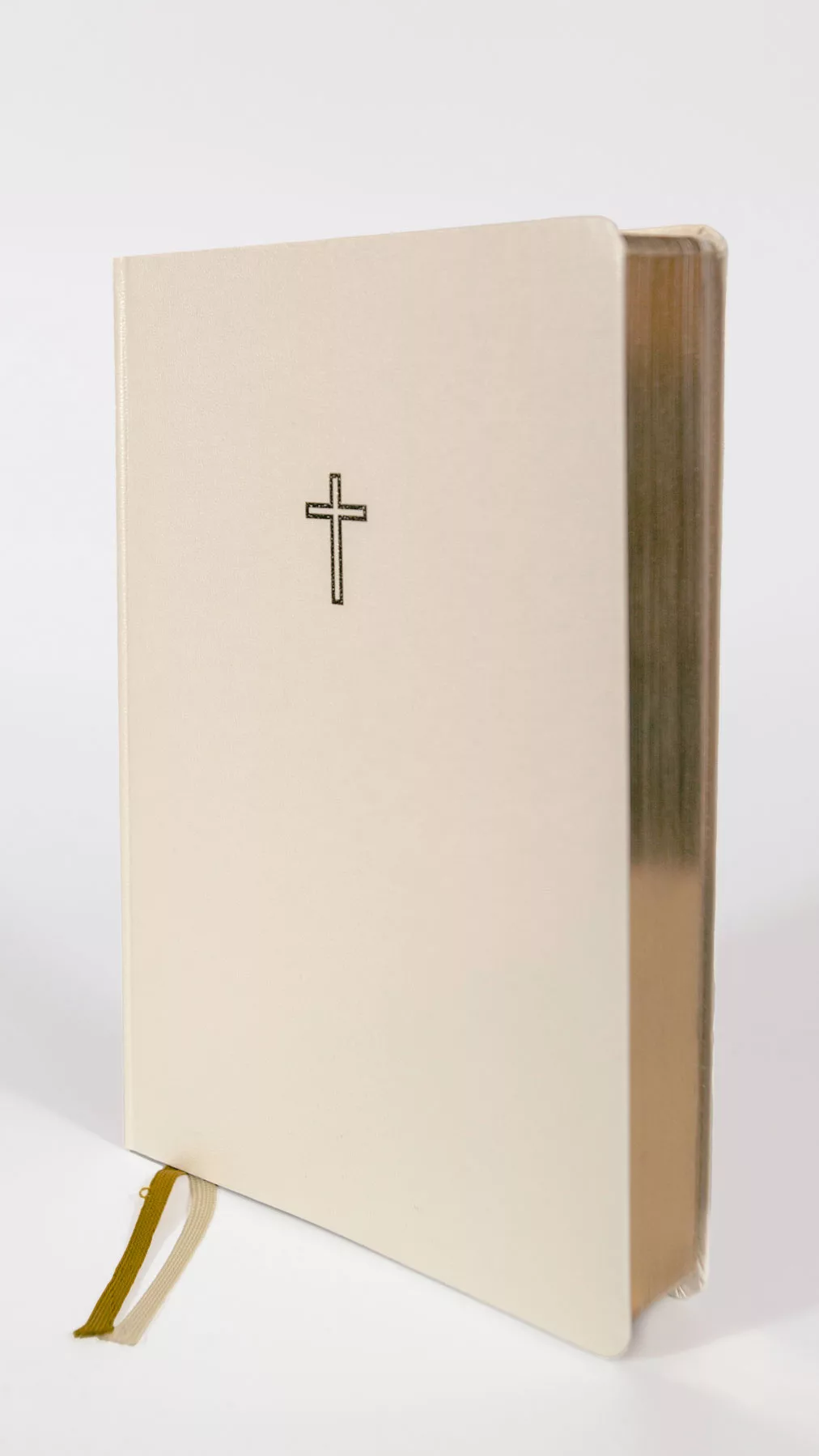 Folkbibeln 2015-Slimline Benvit konstskinn - 2