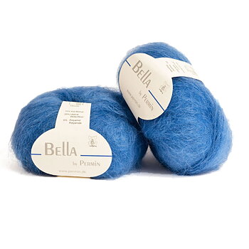 mohairgarn Bella från Permin i jeansblå