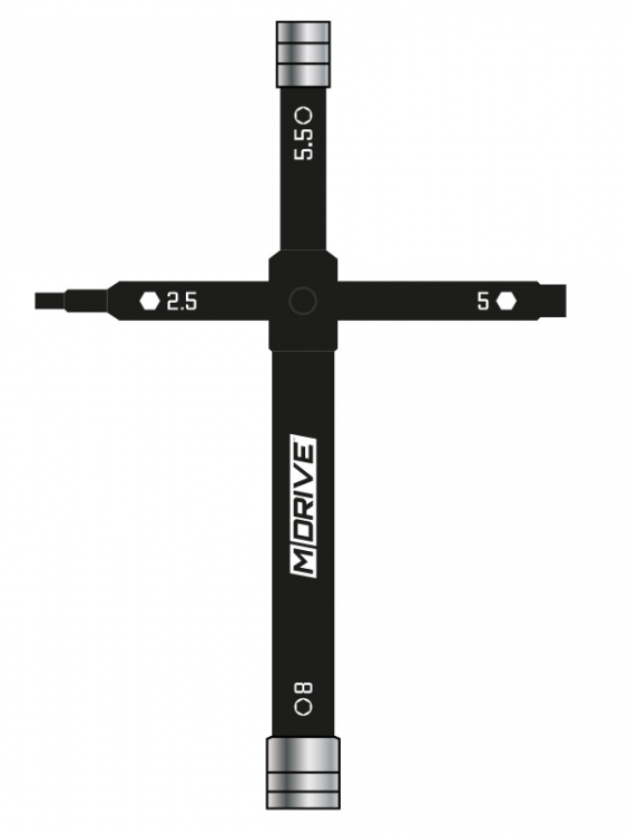 M-Drive 50100 Multi Glödstift Verktyg - Muttrar: 8/5.5mm & Insex: 2.5/5mm - 2