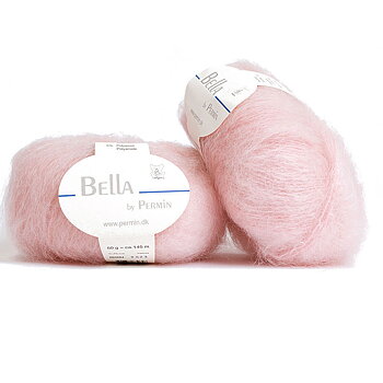 Bella by Permin mohairgarn i ljus rosa – mjukt och luftigt garn