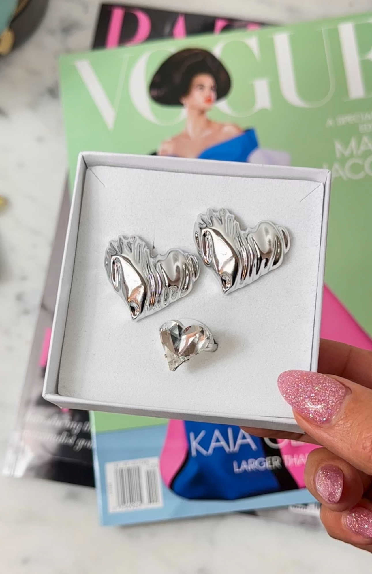 Earrings Heart Silver - 2