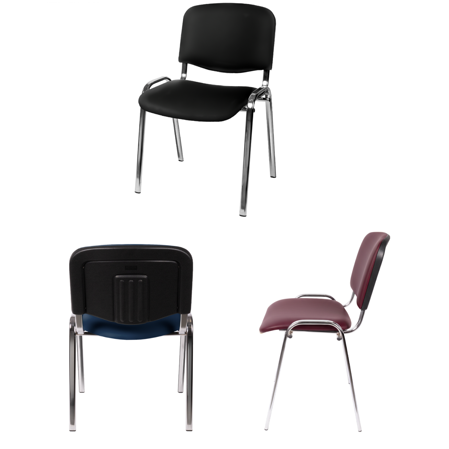 Konferensstol ISO STANDARD CR Krom - eko-läder - 2