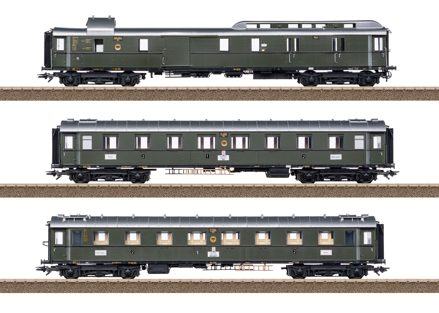 Wagen-Set PwPost4ü-28 DRG