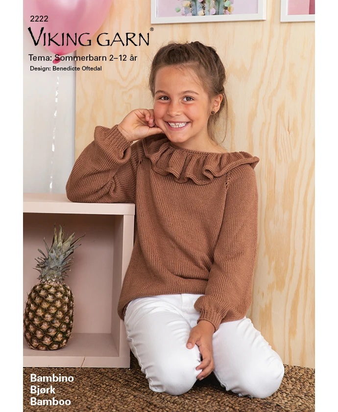Mönsterkatalog 2222 Viking Garn 2-12 år Stickfasthet 28 maskor på 10 cm
