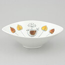 Paula von Freymann (Flykt 1959) White Bowl with Colorful Bird Decor 18 cm 
