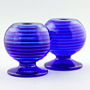 グンネル・サーリン Delightシリーズ   ブルーのキャンドルホルダー  2個  9cm  1994年