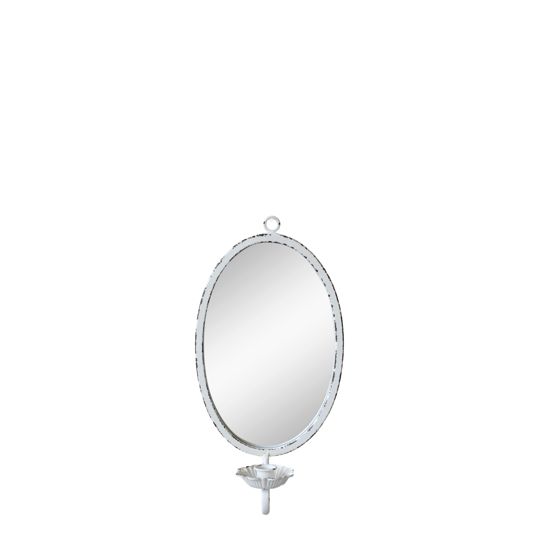 Spegellampett - Ljuslampett - Väggljusstake - Antikvit/Creme - 38x19,5x11 cm - 3