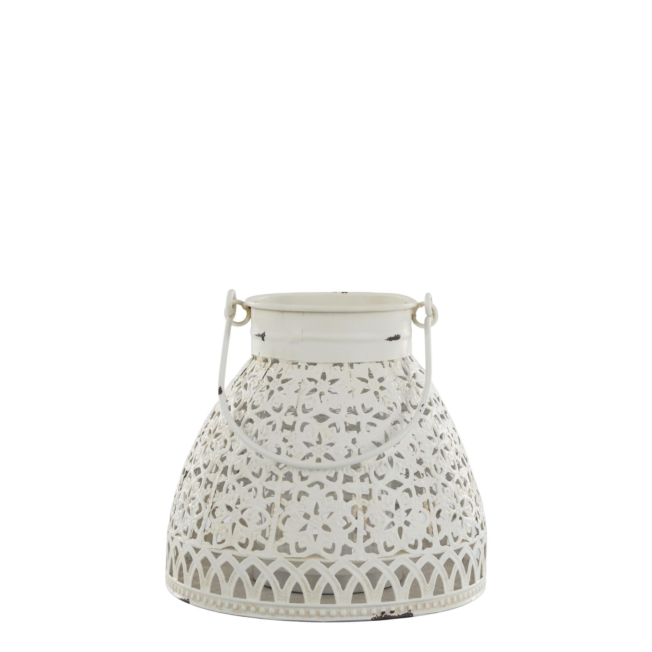 Lykta - Ljuslykta - Antikvit/Creme- 18x16 cm - 3