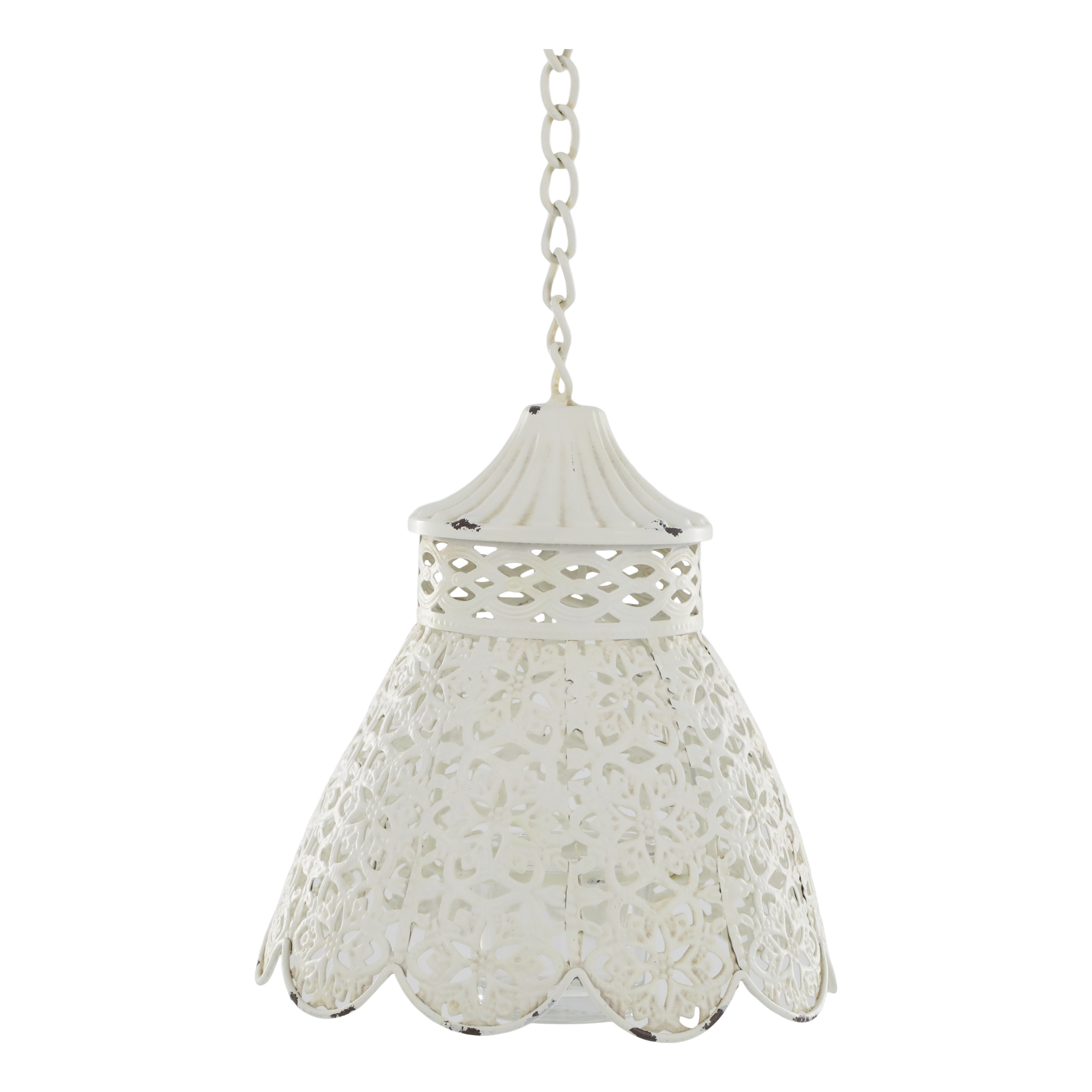 Lykta - Ljuslykta - Ampel - Antikvit/Creme- 19x15,5 cm - 5
