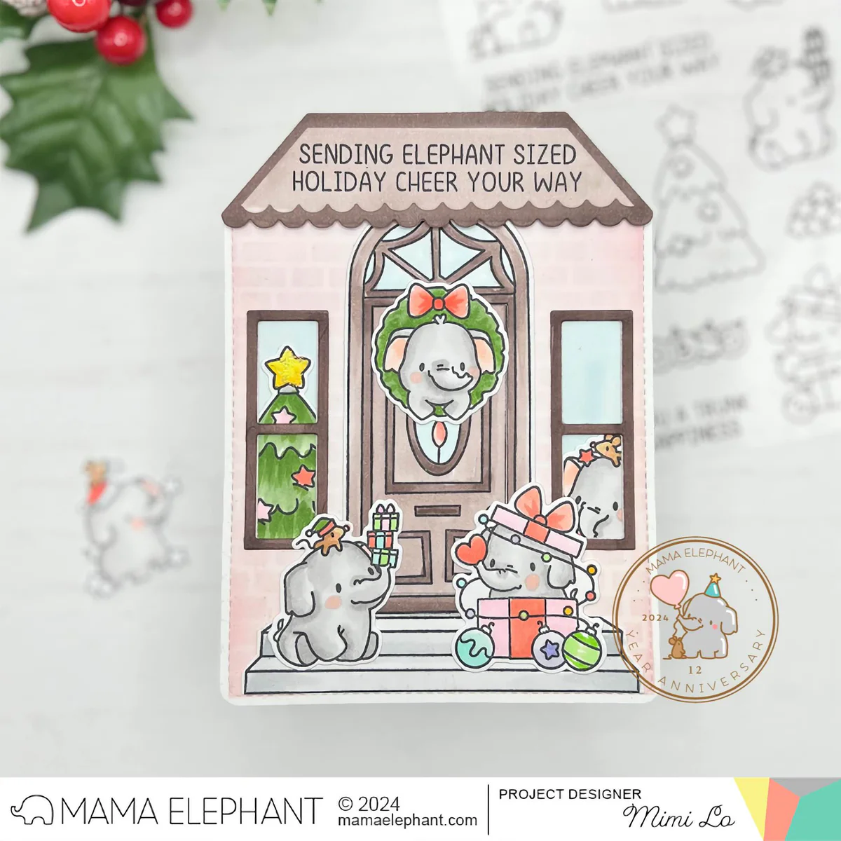 MAMA ELEPHANT -ELEPHANT CHEER stamp & die set  - 4