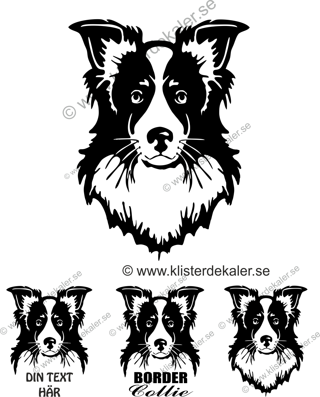 Picture decor. sticker Border Collie with optional text