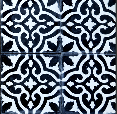 Azulejo marroquino Preto branco