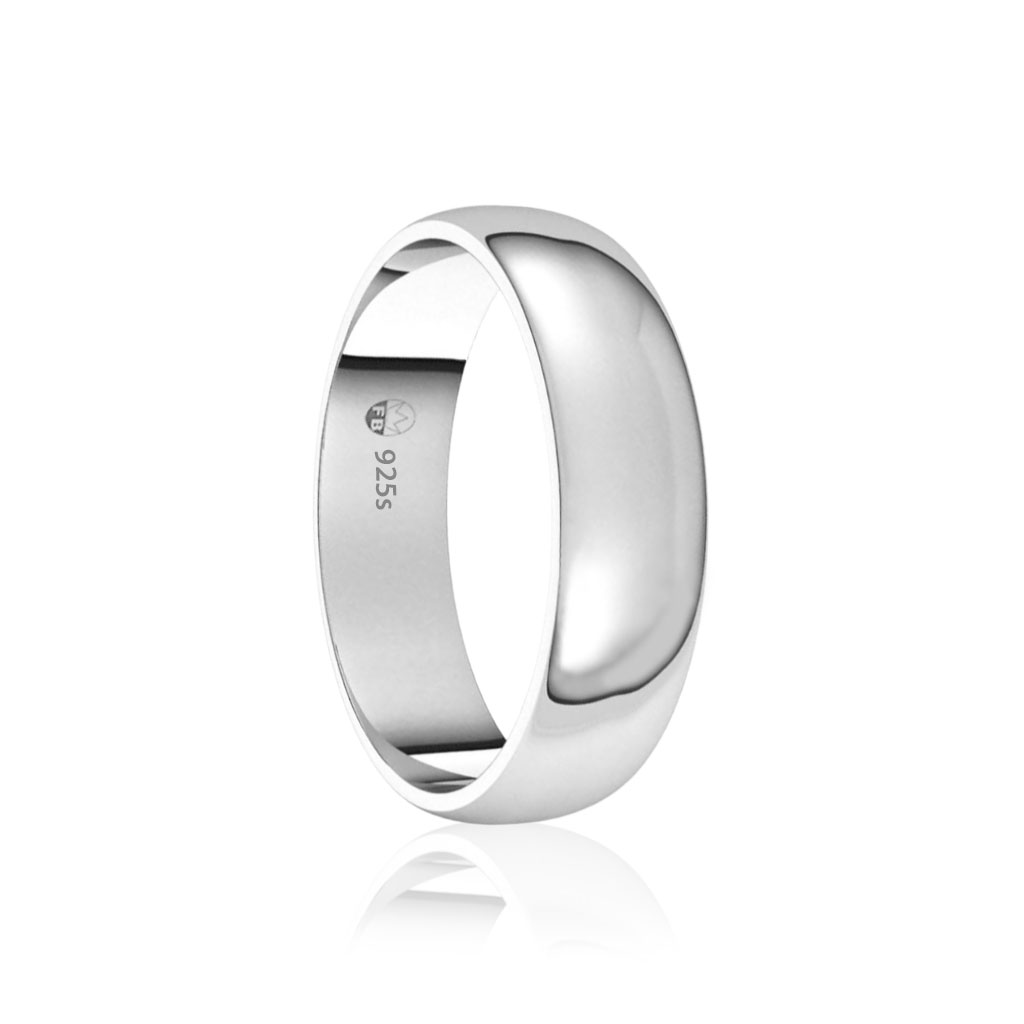 Sølvring Smooth Silver - Klassisk Glat 925s Højglans 6mm 8mm - 2