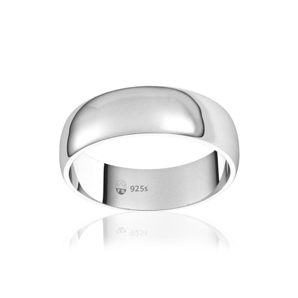 Sølvring Smooth Silver - Klassisk Glat 925s Højglans 6mm 8mm - 3