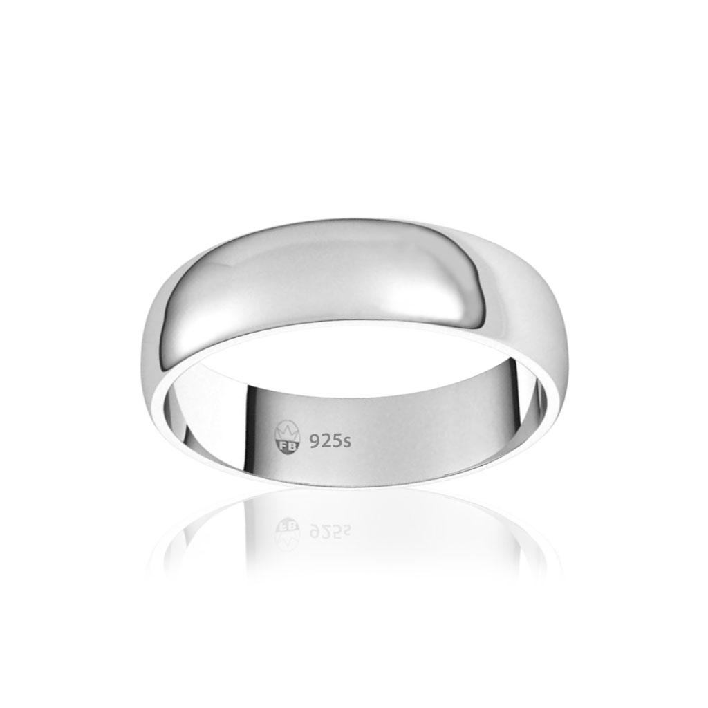 Sølvring Smooth Silver - Klassisk Glat 925s Højglans 6mm 8mm - 4