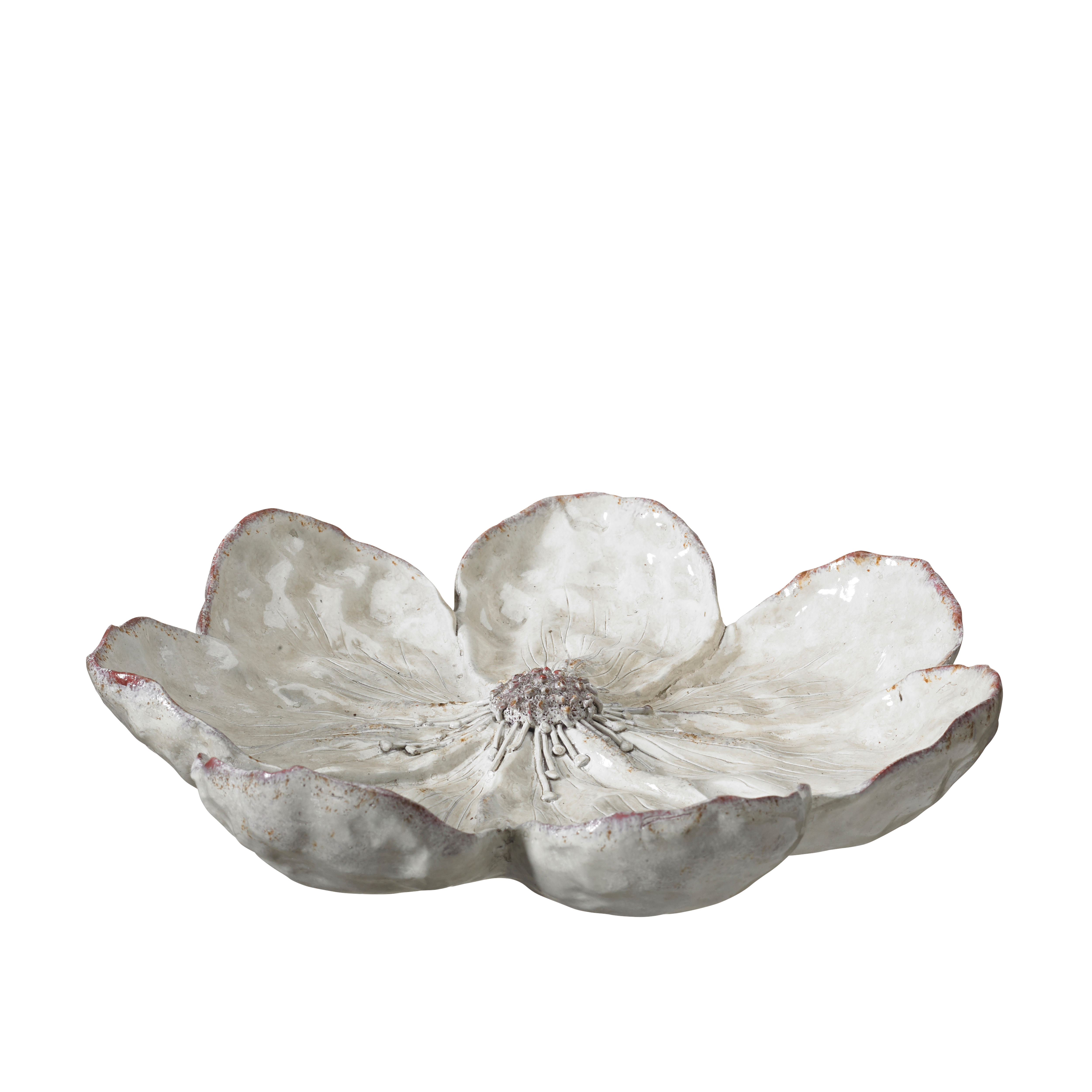 Fat - Bricka - Blomma - Porslin - Offwhite/Vitmelerad - 30x5 cm - 2