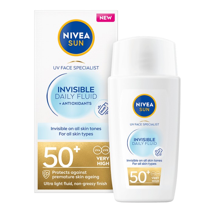 NIVEA SUN Solkräm ansikte UV Face Invisible Daily Fluid SPF 50+ 40 ml