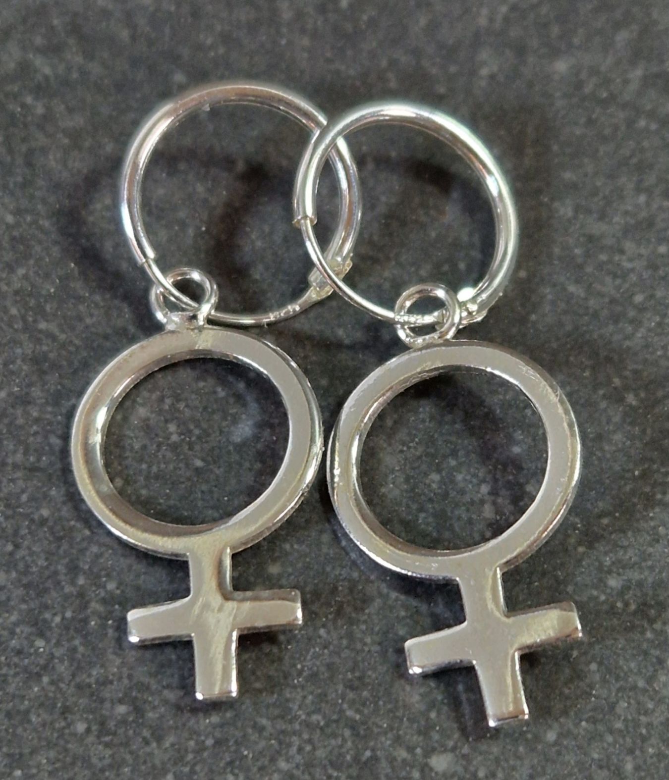 Kvinnosymbol- örhängen i silver  