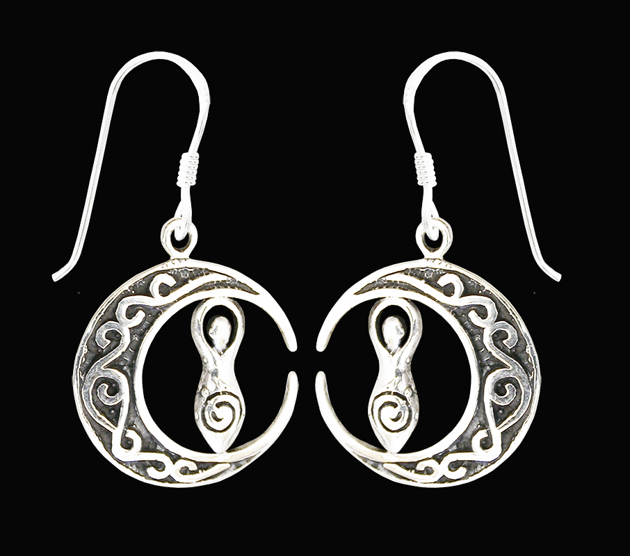 Månörhängen med spiral gudinna i Äkta silver.