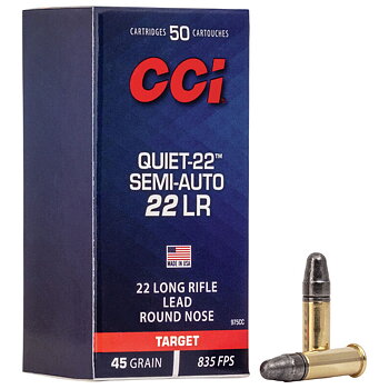CCI Quiet-22™ Semi Auto Target Ammo 22 LR Lead RN 40gr