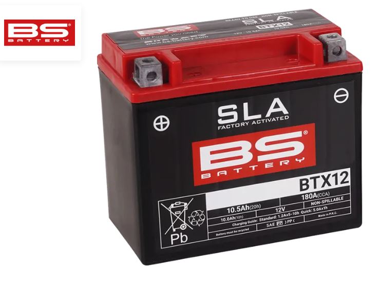 MC/ATV Batteri 12V 10Ah BS Battery BTX12 – AGM Underhållsfritt