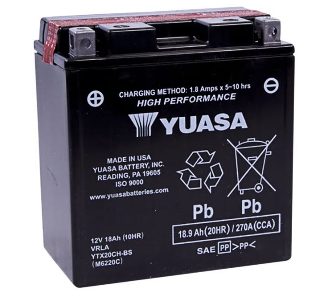 YUASA YTX20CH-BS Batteri 12V 18Ah AGM 270 CCA – MC & ATV