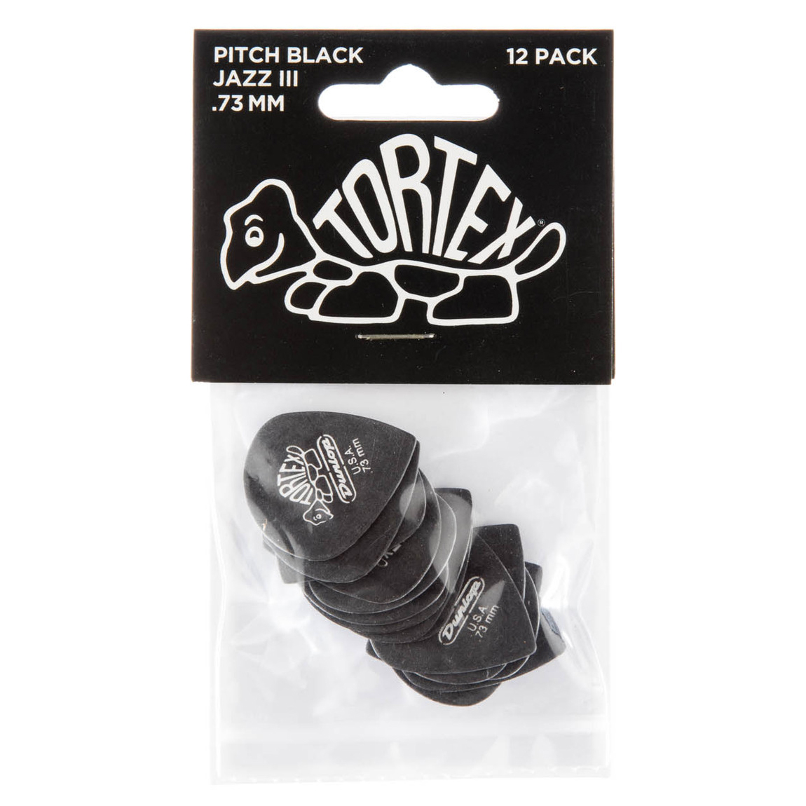 Dunlop Tortex "Pitch Black" Jazz III (12-Pack) - 5