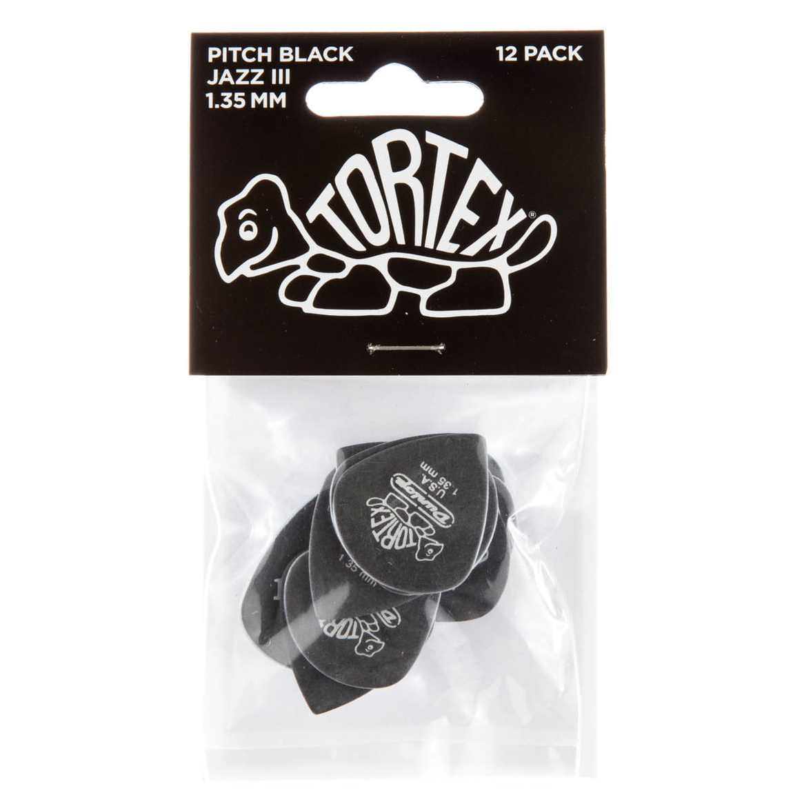 Dunlop Tortex "Pitch Black" Jazz III (12-Pack) - 8