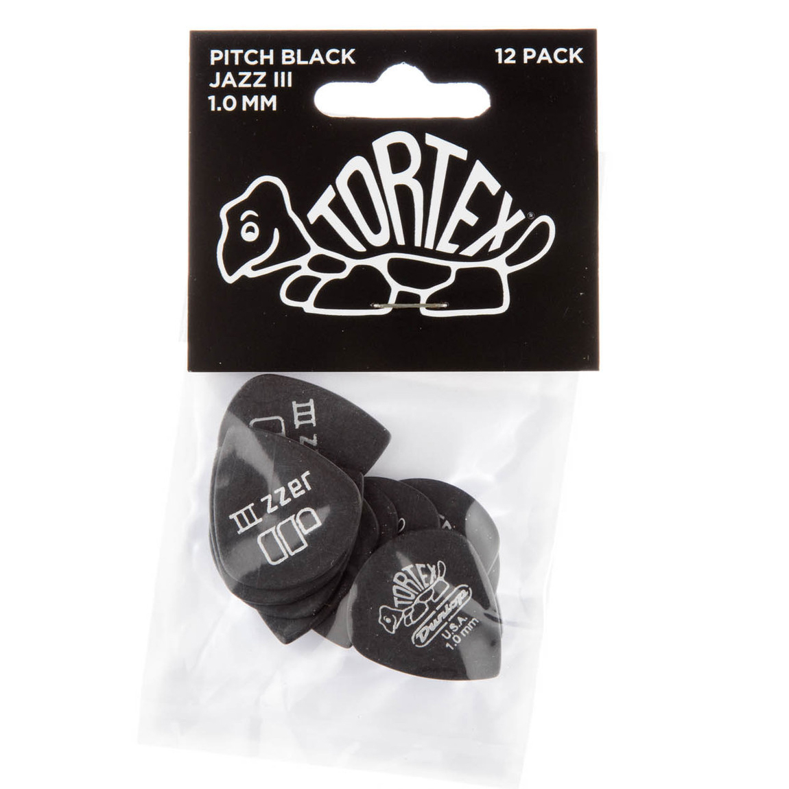 Dunlop Tortex "Pitch Black" Jazz III (12-Pack) - 6