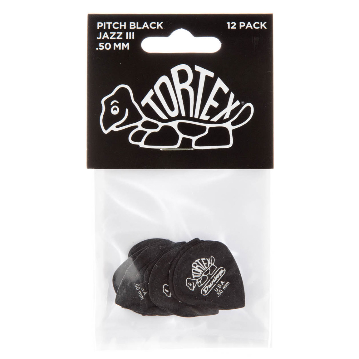 Dunlop Tortex "Pitch Black" Jazz III (12-Pack) - 3