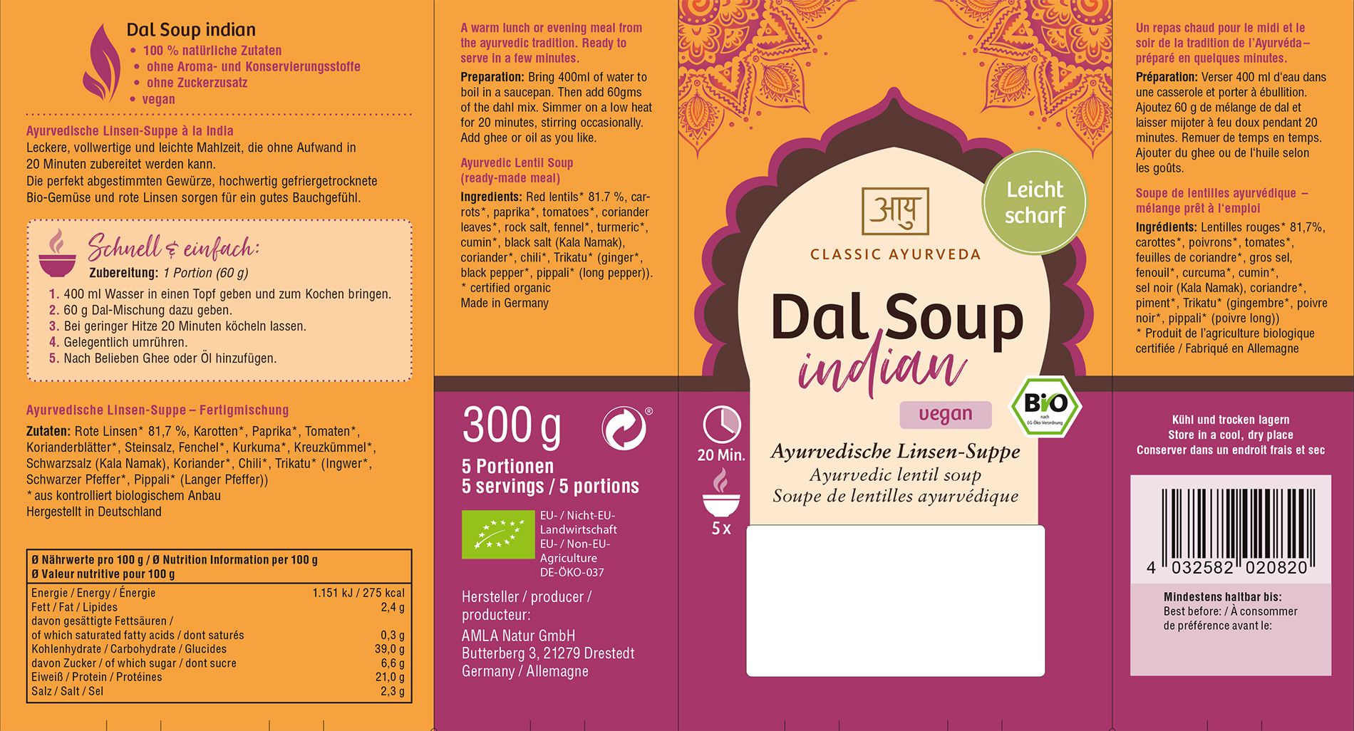 Dal-soppa - Indisk, 240g, Classic Ayurveda - 2