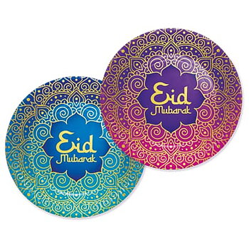 Papperstallrikar - Eid Mubarak - Olika färger
