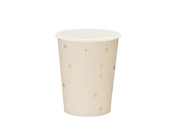 Pappersmuggar - Beige med guldstjärnor 