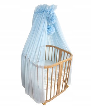 Sänghimmel Exclusive inkl. pom-pomps - Babyblue