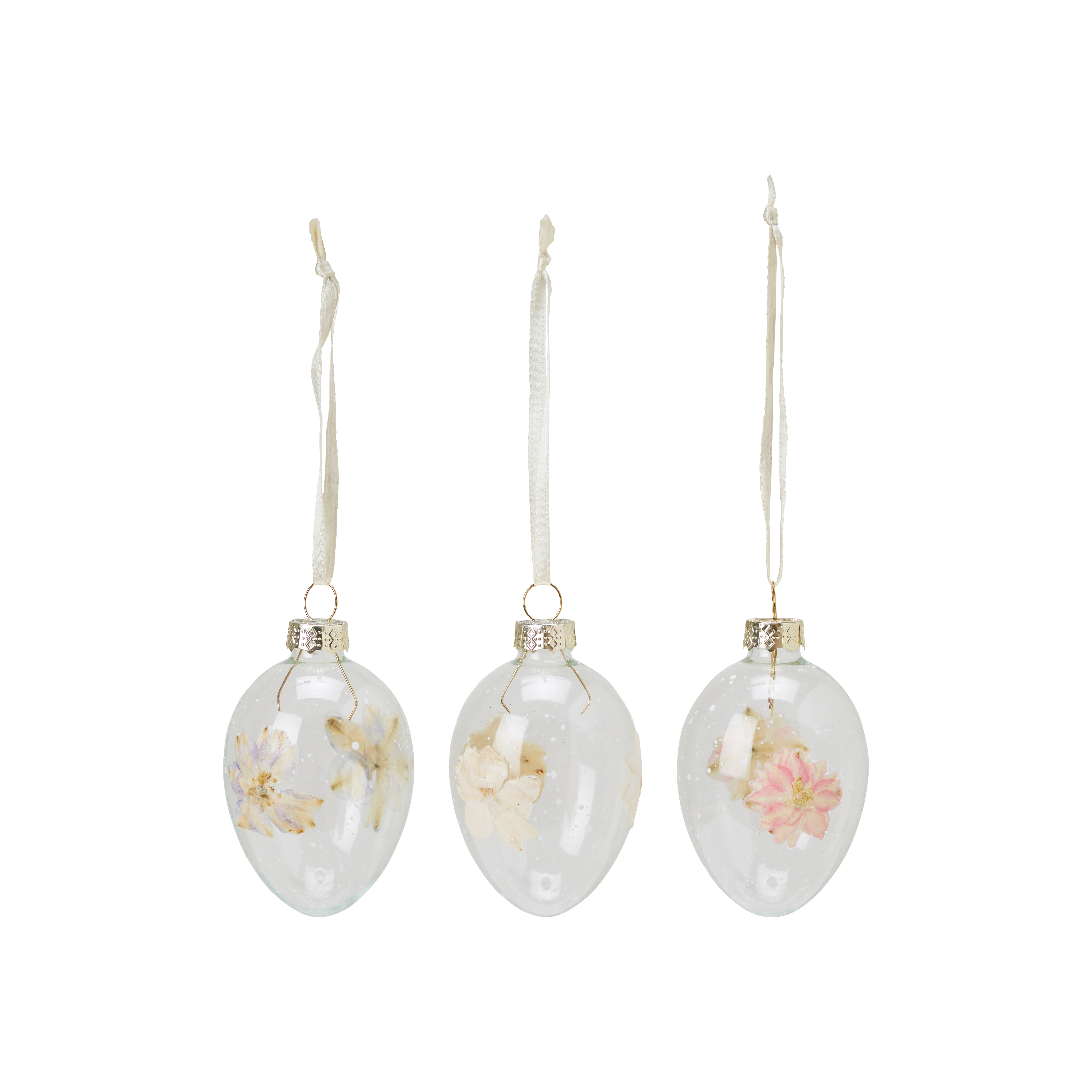 Påskägg i glas - Glasägg med hänge - 6-pack i box - 7x4 cm - 2