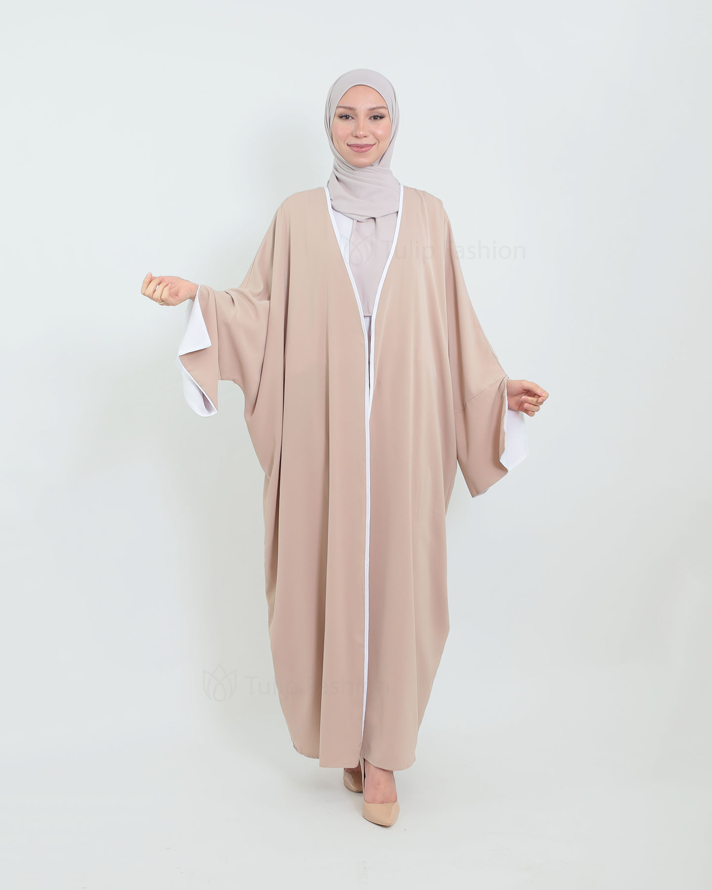 Kimono Open Abaya - Apricot