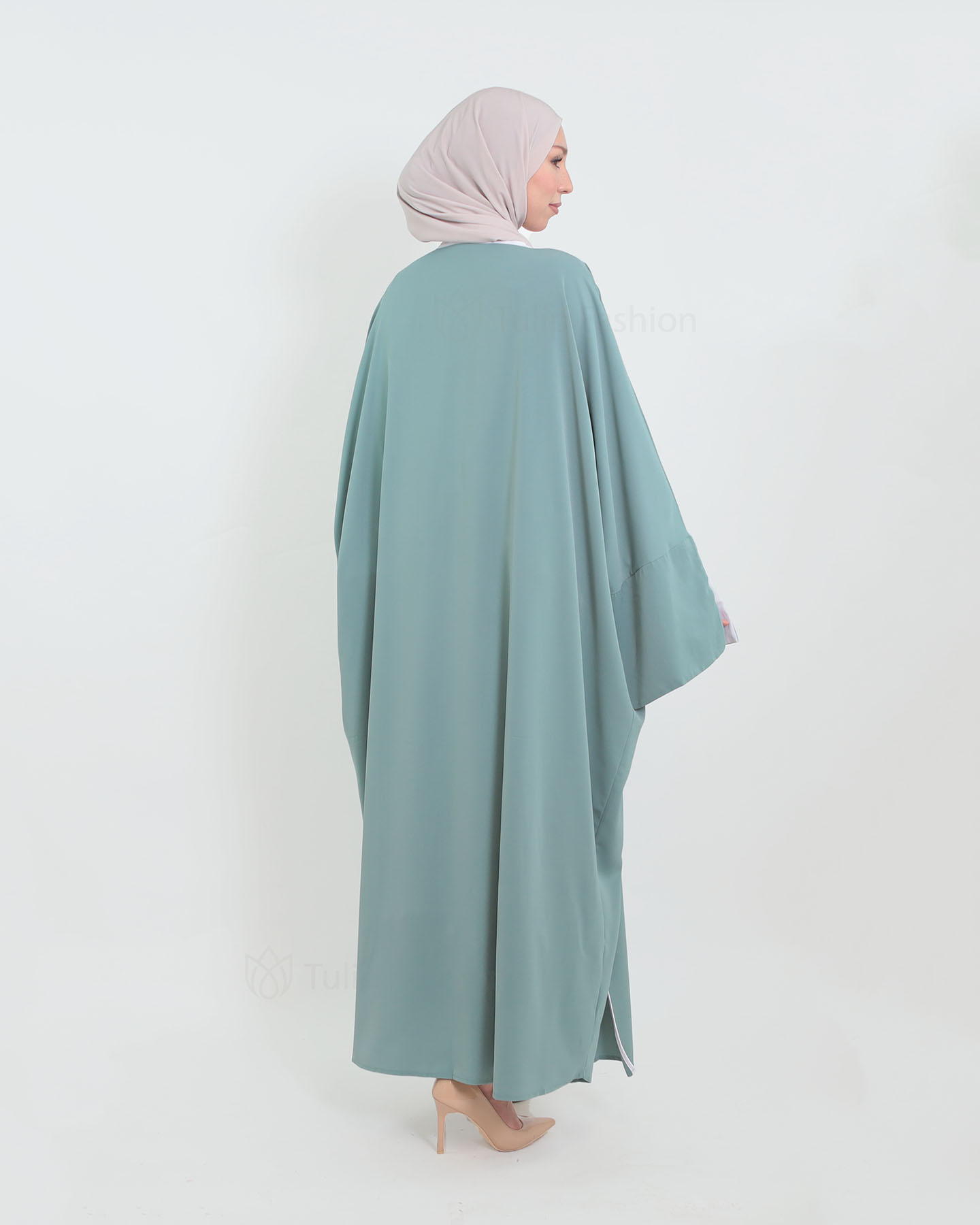 Kimono Open Abaya - Turquoise - 4
