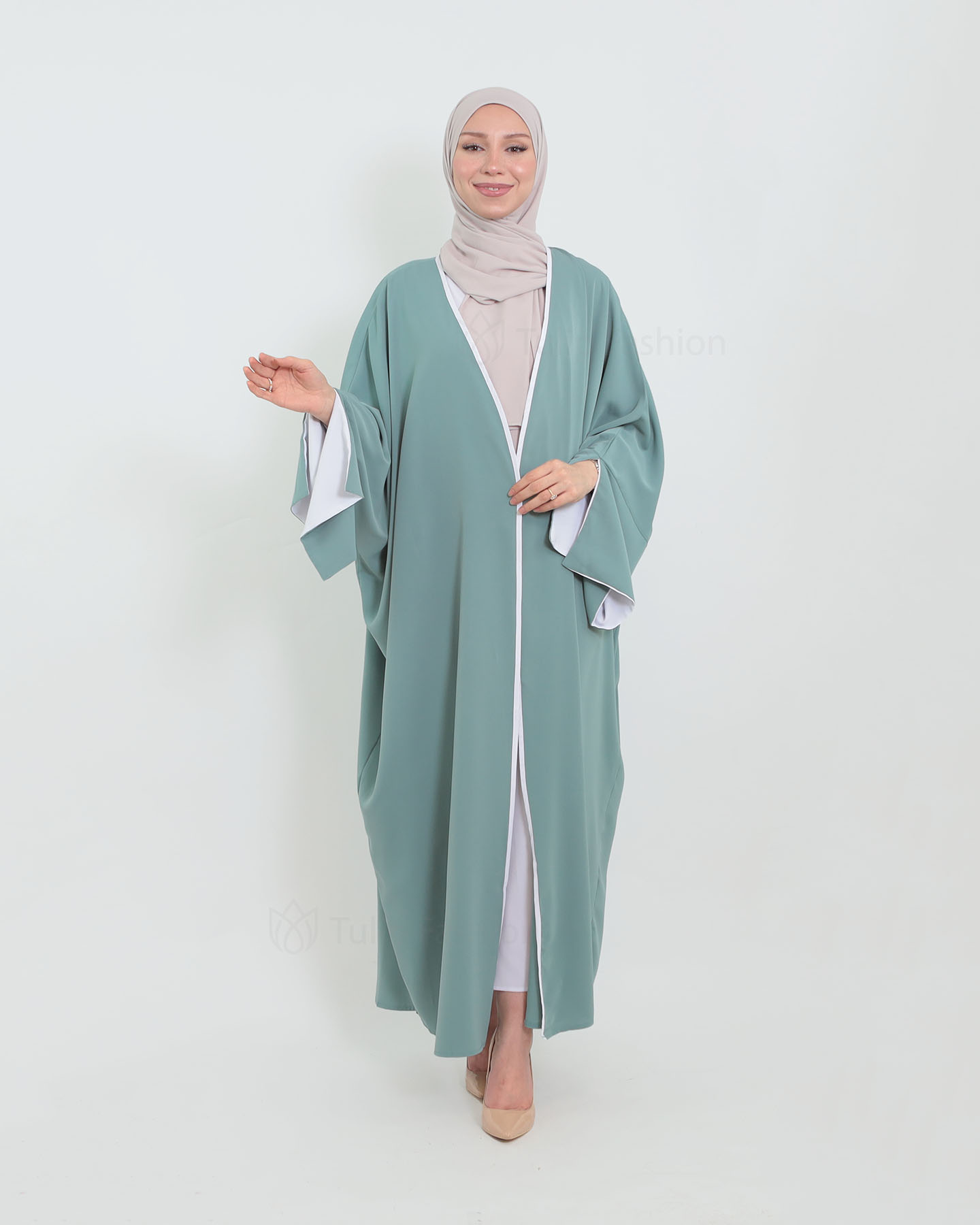 Kimono Open Abaya - Turquoise